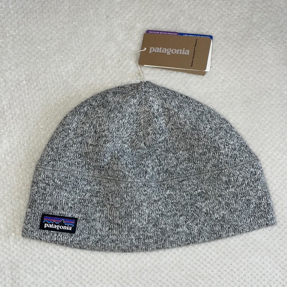 Patagonia better sweater beanie in birch white / grey